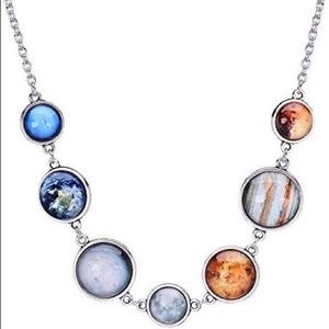 Galaxy planet necklace